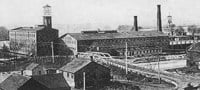 black and white of Woelful Leather factory